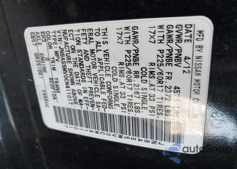 2012 Nissan Rogue Sv from USA, damaged, VIN JN8AS5MV0CW411017